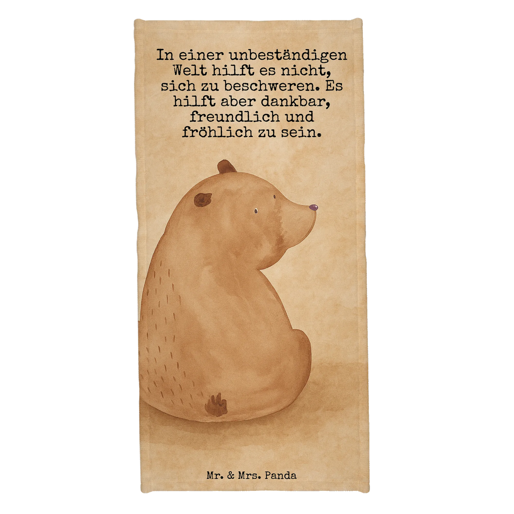 Badehandtuch Bär Schulterblick Design Duschtuch, Badetuch, Strandtuch, Saunatuch, Kinder Handtuch, Bär, Teddy, Teddybär, Selbstachtung, Weltansicht, Motivation, Bären, Bärenliebe, Weisheit