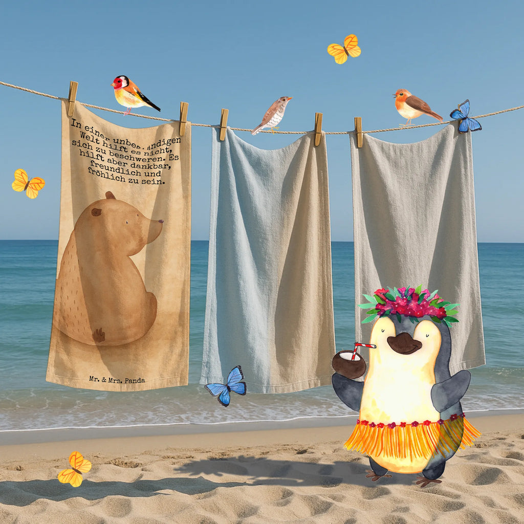 Badehandtuch Bär Schulterblick Design Duschtuch, Badetuch, Strandtuch, Saunatuch, Kinder Handtuch, Bär, Teddy, Teddybär, Selbstachtung, Weltansicht, Motivation, Bären, Bärenliebe, Weisheit