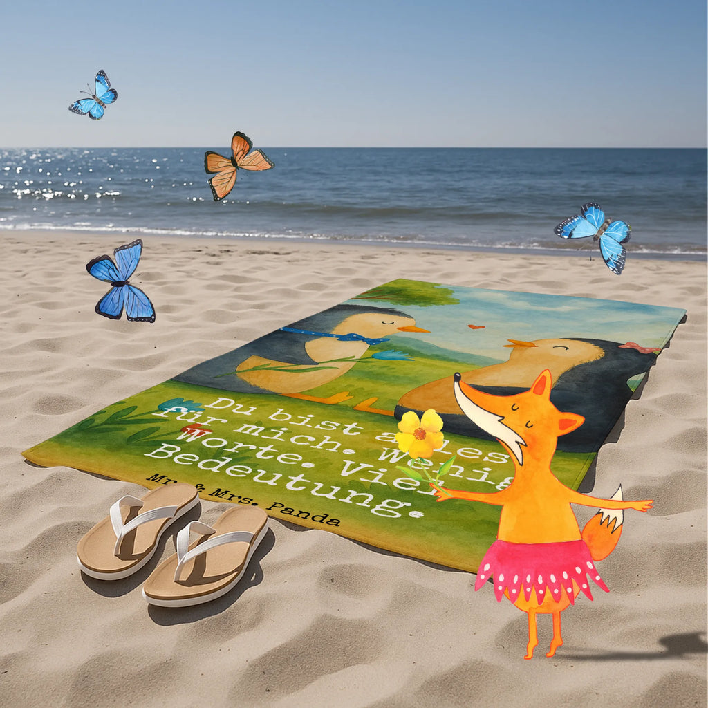 Badehandtuch Pinguin Pärchen Design Duschtuch, Badetuch, Strandtuch, Saunatuch, Kinder Handtuch, Pinguin, Pinguine, Liebe, Liebespaar, Liebesbeweis, Liebesgeschenk, Verlobung, Jahrestag, Hochzeitstag, Hochzeit, Hochzeitsgeschenk, große Liebe, Traumpaar