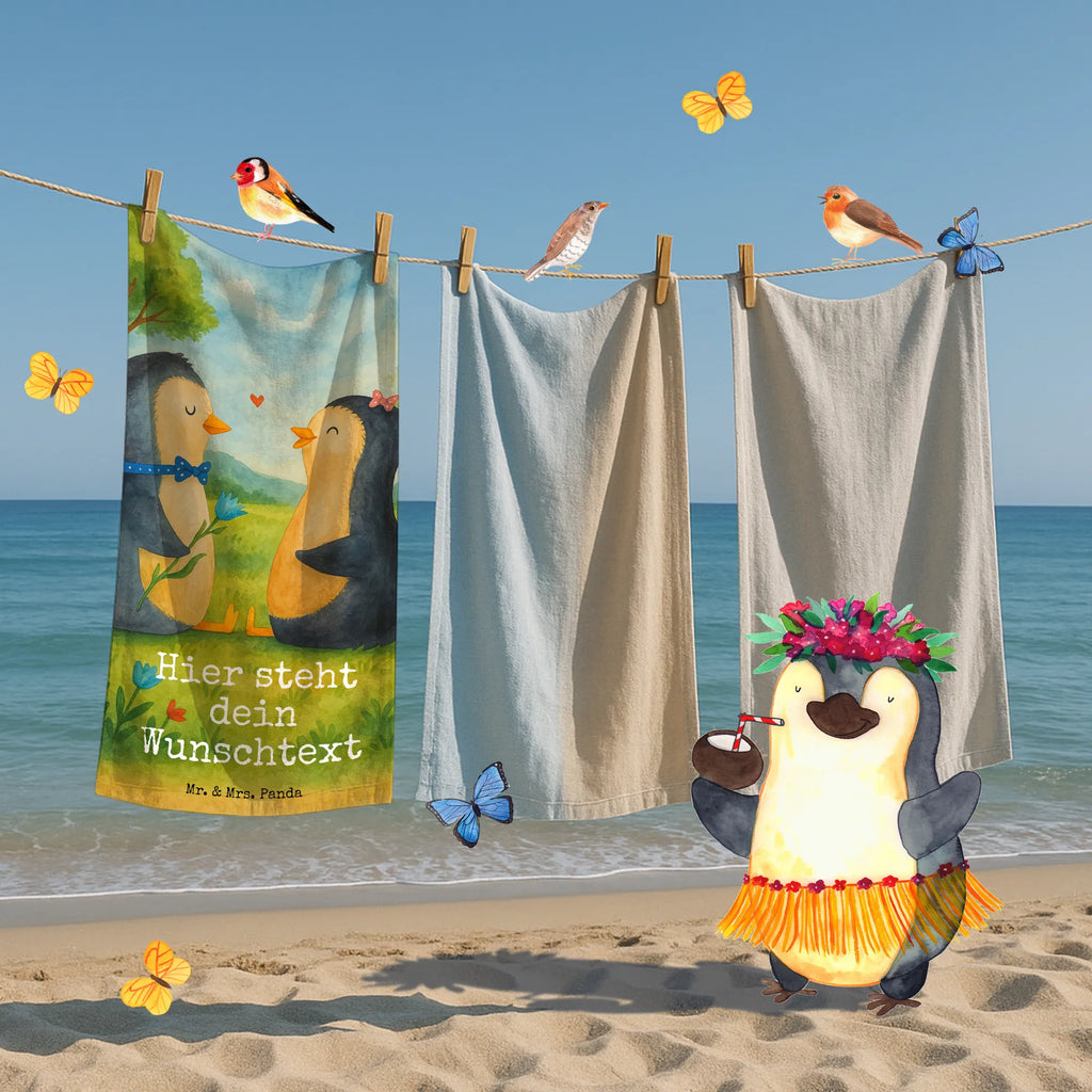 Personalized Bath Towel Penguin pair Design Kinder Handtuch mit Namen, Badetuch mit Namen, Personalisiertes Handtuch, Strandtuch mit Namen, Personalisiertes Badetuch, Duschtuch mit Namen, Saunatuch mit Namen, Pinguin, Pinguine, Hochzeitsgeschenk, Liebesbeweis, Jahrestag, Liebespaar, Liebe, Hochzeit, Liebesgeschenk, große Liebe, Traumpaar, Hochzeitstag, Verlobung