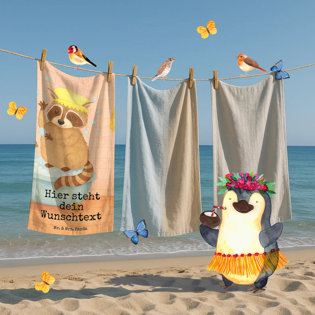 Personalized Bath Towel Raccoon Design Personalisiertes Badetuch, Kinder Handtuch mit Namen, Badetuch mit Namen, Saunatuch mit Namen, Personalisiertes Handtuch, Strandtuch mit Namen, Duschtuch mit Namen, Tiermotive, Gute Laune, lustige Sprüche, Tiere, Fröhlich, Seifenblasen, Plan, waschen, Tagträumen, Waschbär