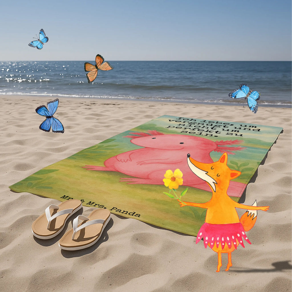 Badehandtuch Axolotl Niedlich Design Duschtuch, Badetuch, Strandtuch, Saunatuch, Kinder Handtuch, Axolotl, Molch, Axolot, vergnügt, fröhlich, zufrieden, Lebensstil, Weisheit, Lebensweisheit, Liebe, Freundin