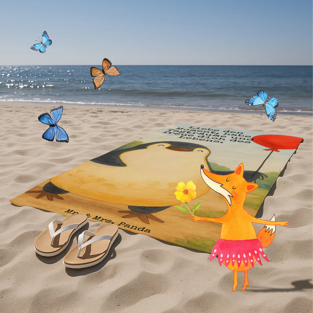 Badehandtuch Pinguin Luftballon Design Duschtuch, Badetuch, Strandtuch, Saunatuch, Kinder Handtuch, Pinguin, Pinguine, Luftballon, Tagträume, Lebenslust, Geschenk Freundin, Geschenkidee, beste Freundin, Motivation, Neustart, neues Leben, Liebe, Glück