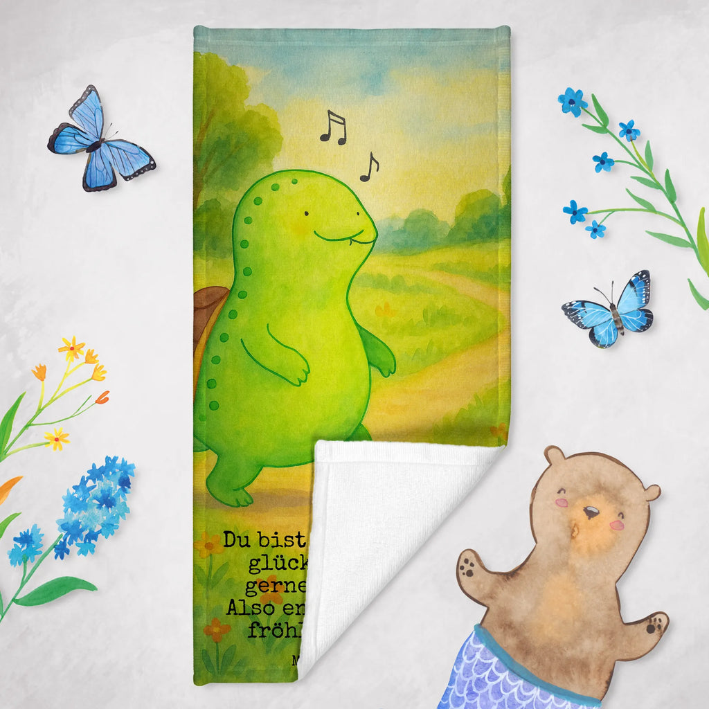 Badehandtuch Schildkröte Pfeifen Design Duschtuch, Badetuch, Strandtuch, Saunatuch, Kinder Handtuch, Schildkröte, Schildi, Schildkröten, fröhlich, Glück, Motivation, Lebensfreude, Depression, Trennung, Neuanfang