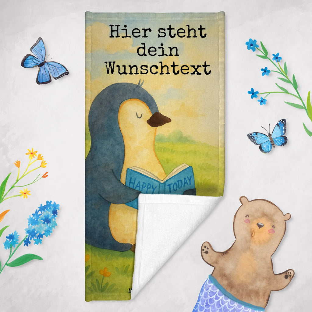 Personalized Bath Towel Penguin A book Design Kinder Handtuch mit Namen, Saunatuch mit Namen, Strandtuch mit Namen, Duschtuch mit Namen, Personalisiertes Badetuch, Badetuch mit Namen, Personalisiertes Handtuch, Pinguin, Faulenzen, Bücherwurm, Ferien, Freizeit, Pinguine, Nichtstun, Buch, Lesen, Urlaub