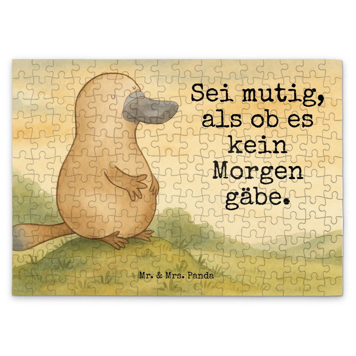 Puzzle Schnabeltier Mut Design Geduldspiel, 500 Teile Puzzle, Puzzle, 1000 Teile Puzzle, 300 Teile Puzzle, 1500 Teile Puzzle, Legespiel, Puzzlespiel, 2000 Teile Puzzle, Urlaub, Meerestiere, Meer, Schnabeltiere, Weltreise, Büro, Motivation, Schnabeltier, Neuanfang, Arbeit, Lebensweisheit, mutig, Raodtrip, Neustart, Mut, Training