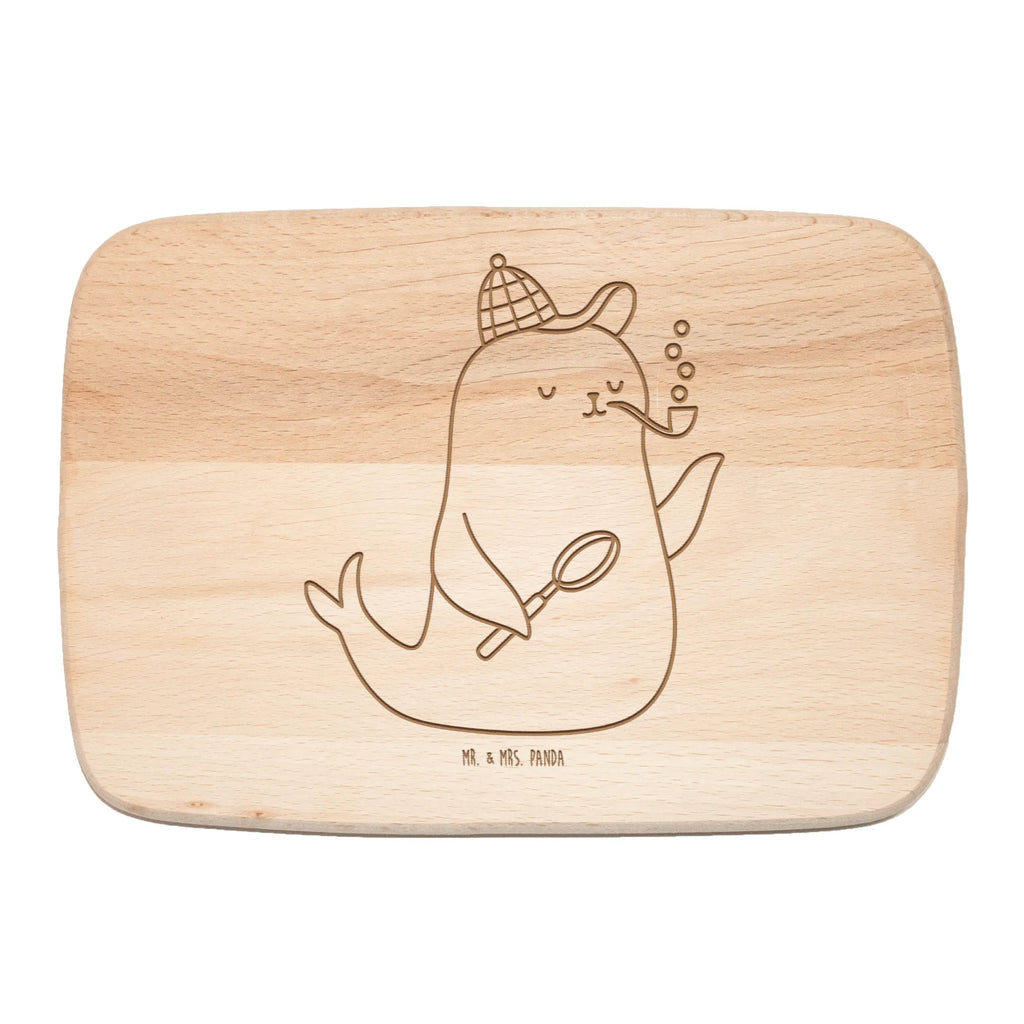 Schneidebrett Robbe Sherlock Schneidebrett Holz, Schneidebrett, Holzbrett, Küchenbrett, Frühstücksbrettchen, Frühstücksbrett, Tiermotive, Gute Laune, lustige Sprüche, Tiere