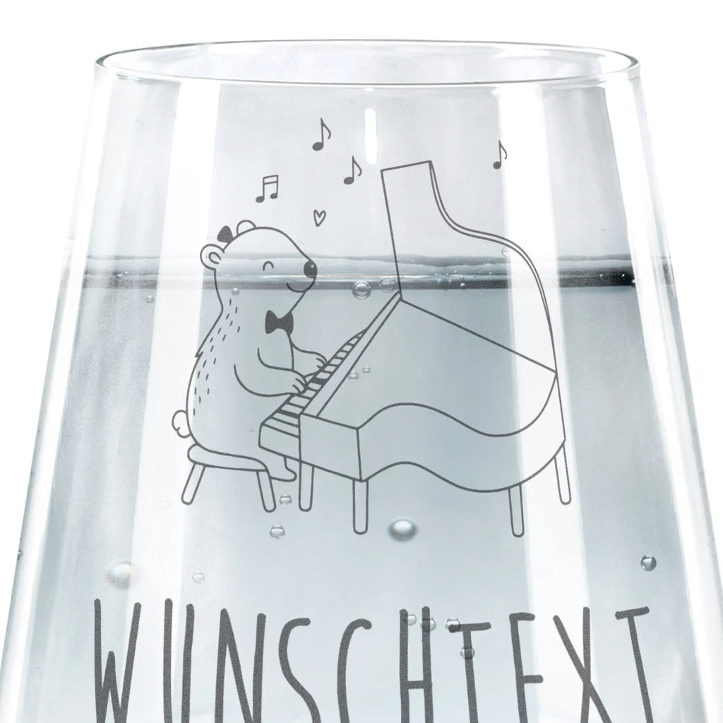 Personalized Drinking Glass Bear piano Instruments, gifts for musicians, music enthusiasts