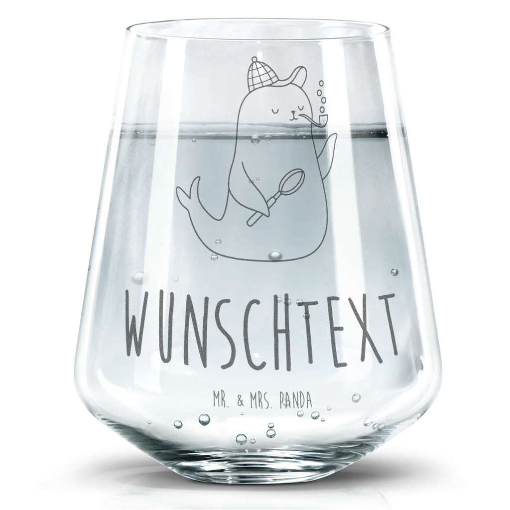 Personalized Drinking Glass seal sherlock small animals, cute, funny, cute animal motives, hand drawn, small world, funny sayings, good mood, happy, gifts, gift ideas, special gifts, animal lover, card