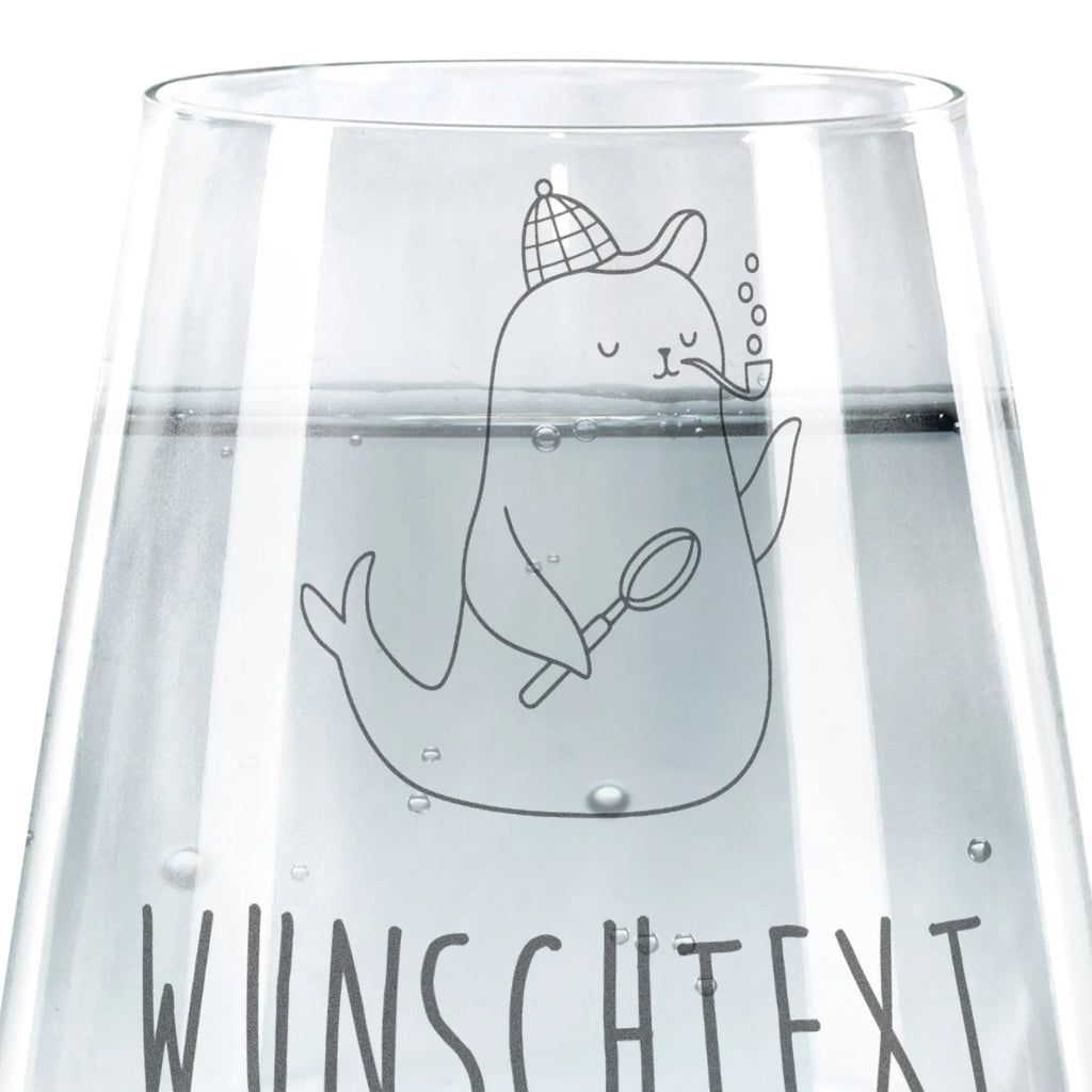 Personalized Drinking Glass seal sherlock small animals, cute, funny, cute animal motives, hand drawn, small world, funny sayings, good mood, happy, gifts, gift ideas, special gifts, animal lover, card
