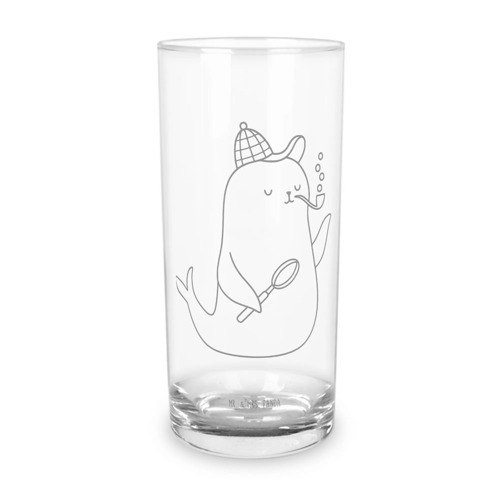 Szklanka na wodę foka Sherlock Wasserbecher, Wasserglas, Glasbecher, Trinkbecher Glas, Trinkglas, Tumbler, Gute Laune, Lustige Sprüche, Tiermotive, Tiere