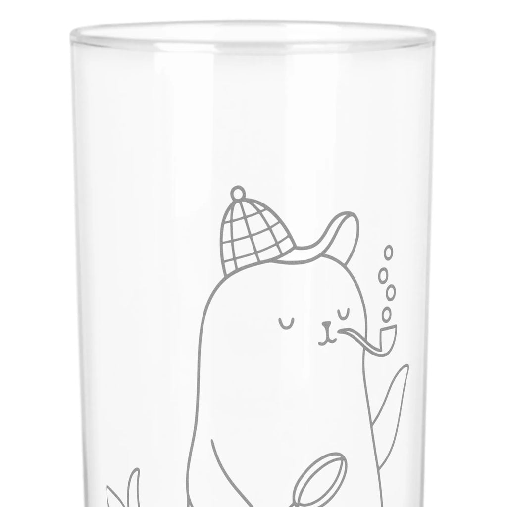 Szklanka na wodę foka Sherlock Wasserbecher, Wasserglas, Glasbecher, Trinkbecher Glas, Trinkglas, Tumbler, Gute Laune, Lustige Sprüche, Tiermotive, Tiere
