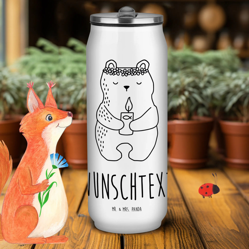 Personalized Beverage Cans Drinking Bottle bear communion bear, teddy, teddy bear, cuddly toy, communion, baptismal candle, catholic, God's blessing