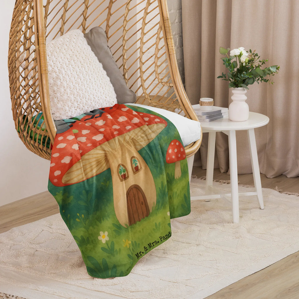 Sherpa Kuscheldecke Marienkäfer Fliegenpilz Design Tiermotive, Gute Laune, lustige Sprüche, Tiere, Marienkäfer, Wohnung, Fleigenpilzhaus, zuhause, Fliegenpilz, Haus
