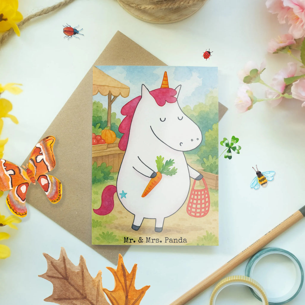 Grußkarte Einhorn Vegan Design Grußkarte, Klappkarte, Einladungskarte, Glückwunschkarte, Hochzeitskarte, Geburtstagskarte, Karte, Ansichtskarten, Einhorn, Einhörner, Einhorn Deko, Unicorn, vegan, Gesund leben, Vegetariar, Rohkost, Gesund essen, Veganismus, Veganer