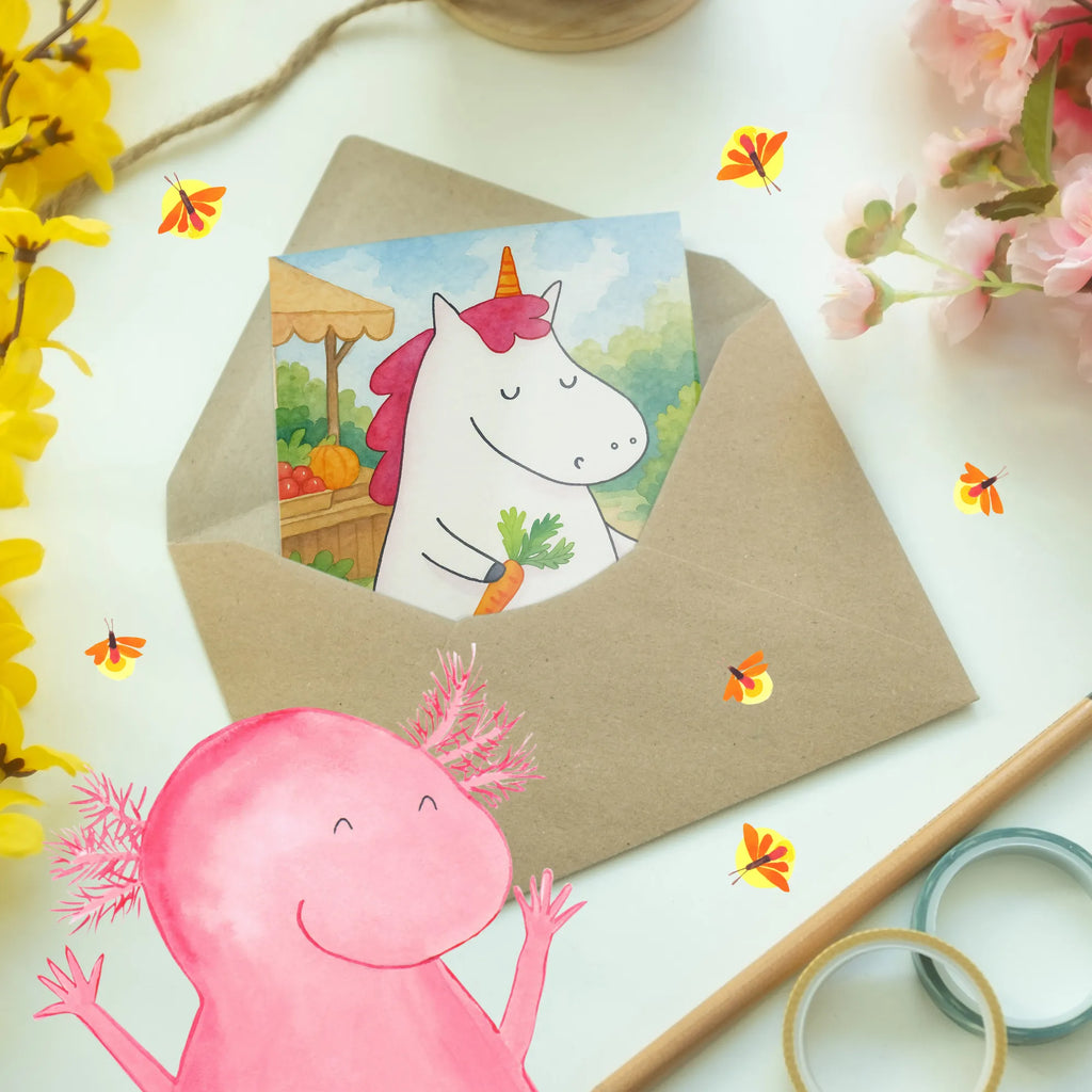 Grußkarte Einhorn Vegan Design Grußkarte, Klappkarte, Einladungskarte, Glückwunschkarte, Hochzeitskarte, Geburtstagskarte, Karte, Ansichtskarten, Einhorn, Einhörner, Einhorn Deko, Unicorn, vegan, Gesund leben, Vegetariar, Rohkost, Gesund essen, Veganismus, Veganer