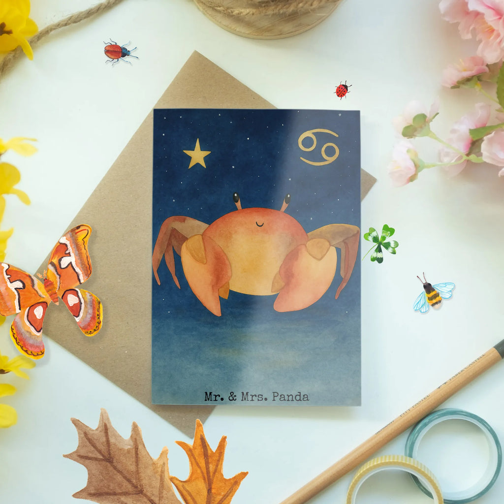 Kartka okolicznościowa znak zodiaku krab Design Klappkarte, Grußkarte, Glückwunschkarte, Ansichtskarten, Geburtstagskarte, Karte, Einladungskarte, Hochzeitskarte, Tierkreiszeichen, Sternzeichen, Horoskop, Astrologie, Aszendent, Krebs Geschenk, Geschenk Juli, Krebs Sternzeichen, Krebse, Geburtstag Juni, Geschenk Meer, Krabbe, Meerestier, Geschenk Juni, Geburtstag Juli