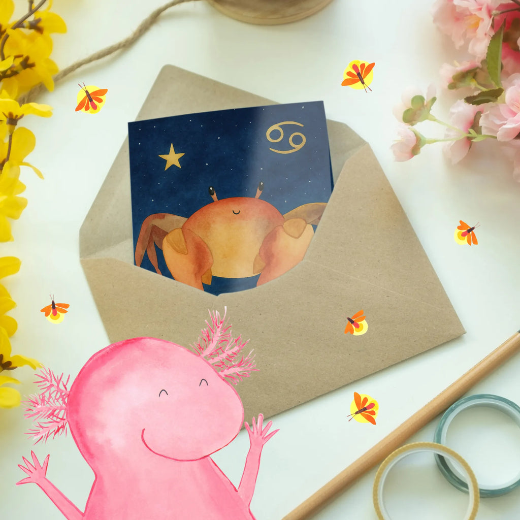 Kartka okolicznościowa znak zodiaku krab Design Klappkarte, Grußkarte, Glückwunschkarte, Ansichtskarten, Geburtstagskarte, Karte, Einladungskarte, Hochzeitskarte, Tierkreiszeichen, Sternzeichen, Horoskop, Astrologie, Aszendent, Krebs Geschenk, Geschenk Juli, Krebs Sternzeichen, Krebse, Geburtstag Juni, Geschenk Meer, Krabbe, Meerestier, Geschenk Juni, Geburtstag Juli