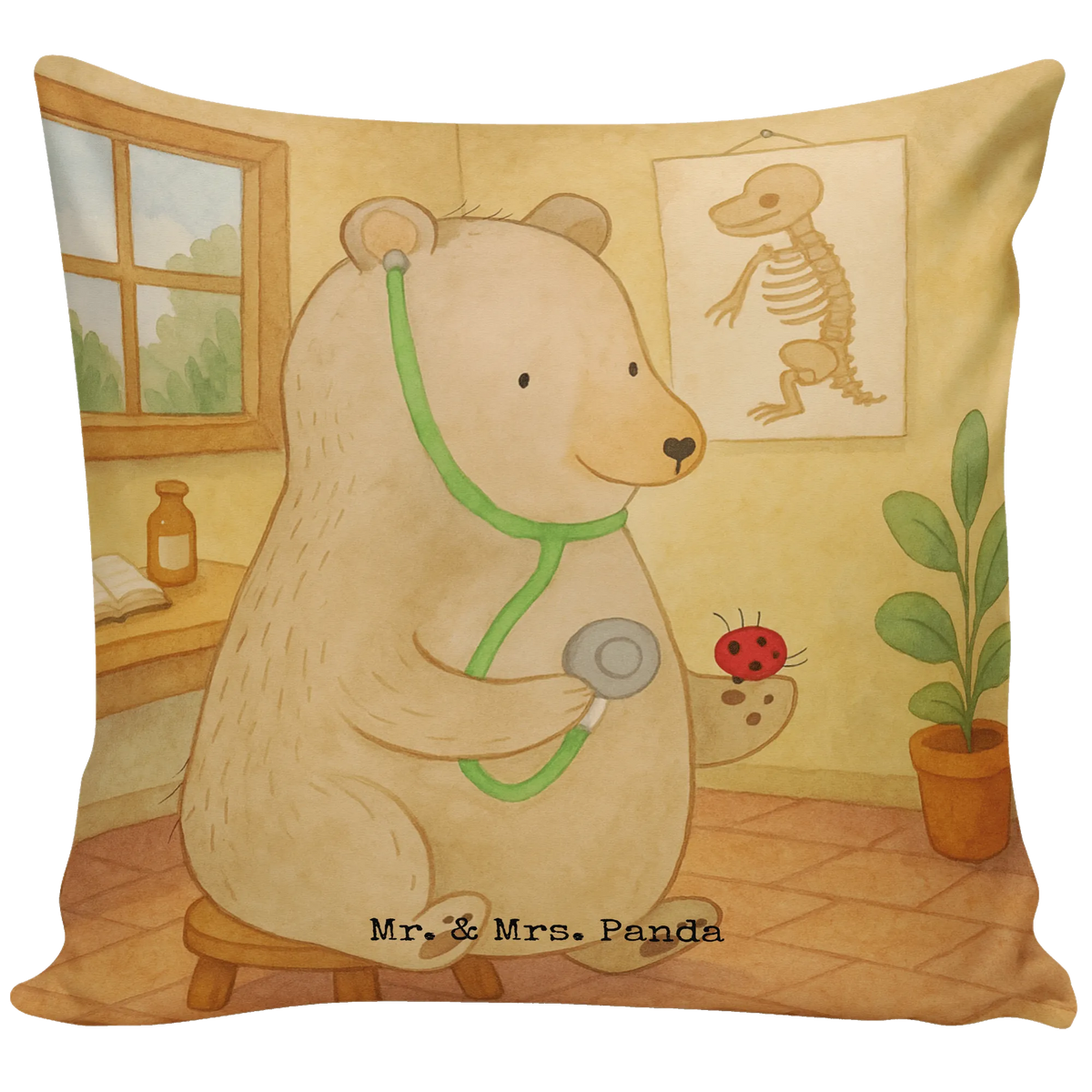 Cushion bear Physician Design teddy bear, cuddly toy, Doctor