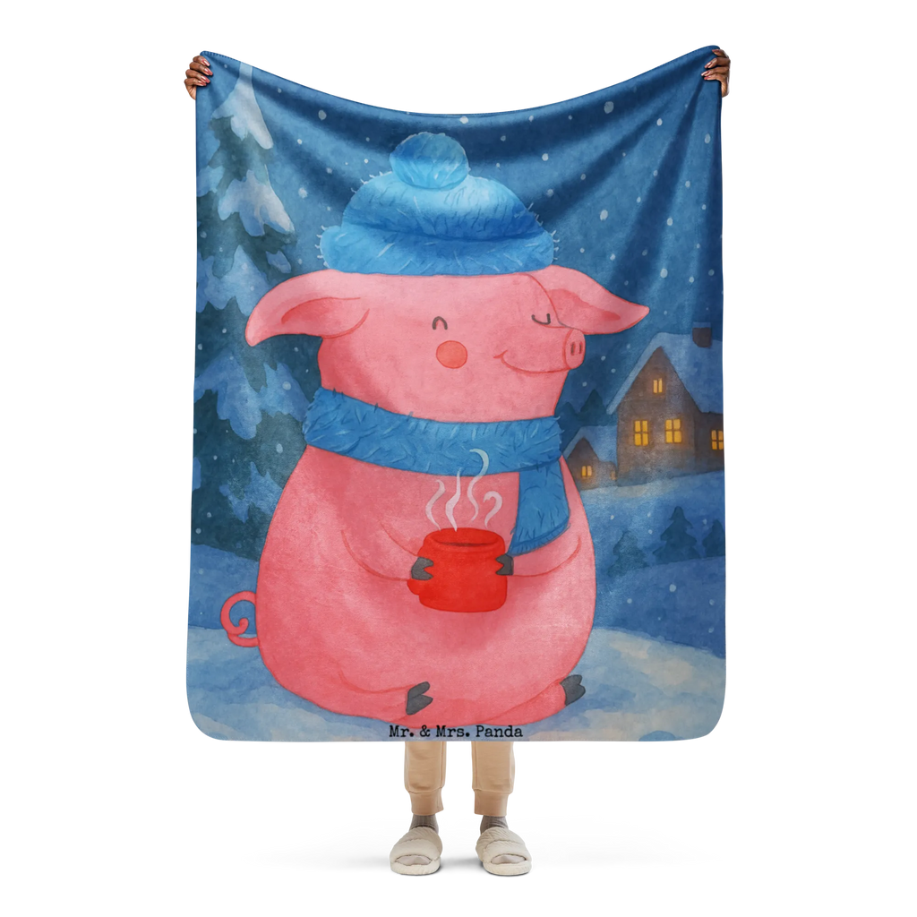 Sherpa Kuscheldecke Schwein Glühwein Design Winter, Weihnachten, Weihnachtsdeko, Nikolaus, Advent, Heiligabend, Wintermotiv, Punsch, Weihnachtsmarkt, Glühschwein, Glühwein