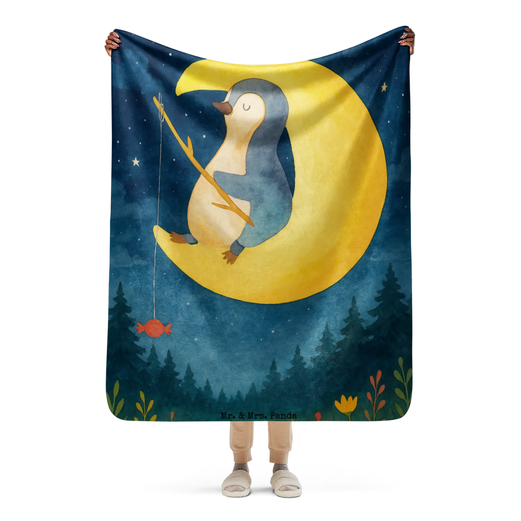 Sherpa cuddly blanket Penguin moon Design Pinguin, Pinguine, schlafen, Gästezimmer, Nachtruhe, Spruch, Schlafzimmer, Schlafstörungen, Einschlafen