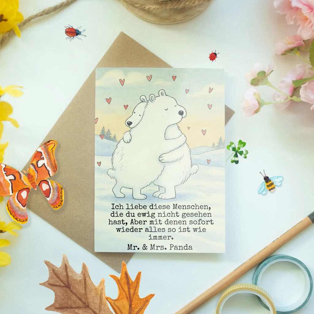 Grußkarte Eisbär Umarmen Design Grußkarte, Klappkarte, Einladungskarte, Glückwunschkarte, Hochzeitskarte, Geburtstagskarte, Karte, Ansichtskarten, Tiermotive, Gute Laune, lustige Sprüche, Tiere