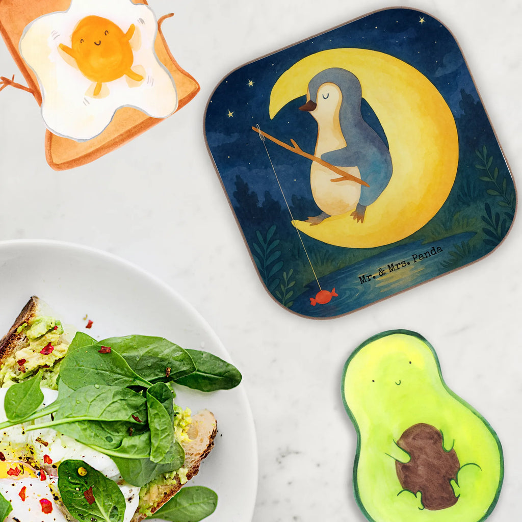 Square coaster Penguin moon Design Untersetzer, Bierdeckel, Glasuntersetzer, Untersetzer Gläser, Getränkeuntersetzer, Untersetzer aus Holz, Untersetzer für Gläser, Korkuntersetzer, Untersetzer Holz, Holzuntersetzer, Tassen Untersetzer, Untersetzer Design, Pinguin, Pinguine, Spruch, schlafen, Nachtruhe, Einschlafen, Schlafzimmer, Schlafstörungen, Gästezimmer