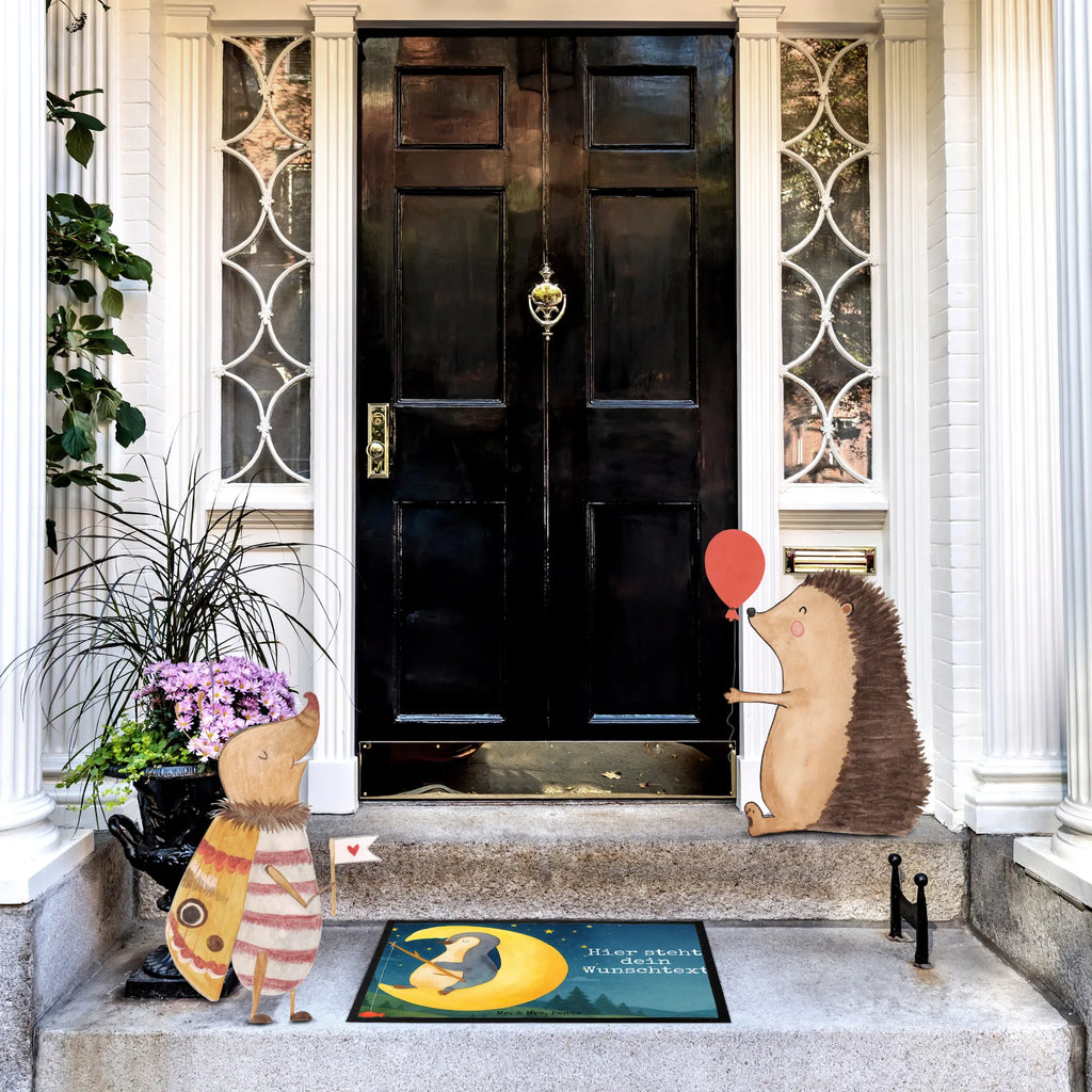 Personalisierte Fußmatte Pinguin Mond Design Personalisierte Fußmatte, Haustürmatte personalisiert, Türvorleger personalisiert, Bedrucken, Wunschnamen, Fußmatte mit Namen, Türvorleger mit Namen, Fußmatte bedrucken, Personalisiert, Namensfussmatte, Personalisieruung, Pinguin, Schlafstörungen, Gästezimmer, Pinguine, Nachtruhe, Einschlafen, Schlafzimmer, schlafen, Spruch