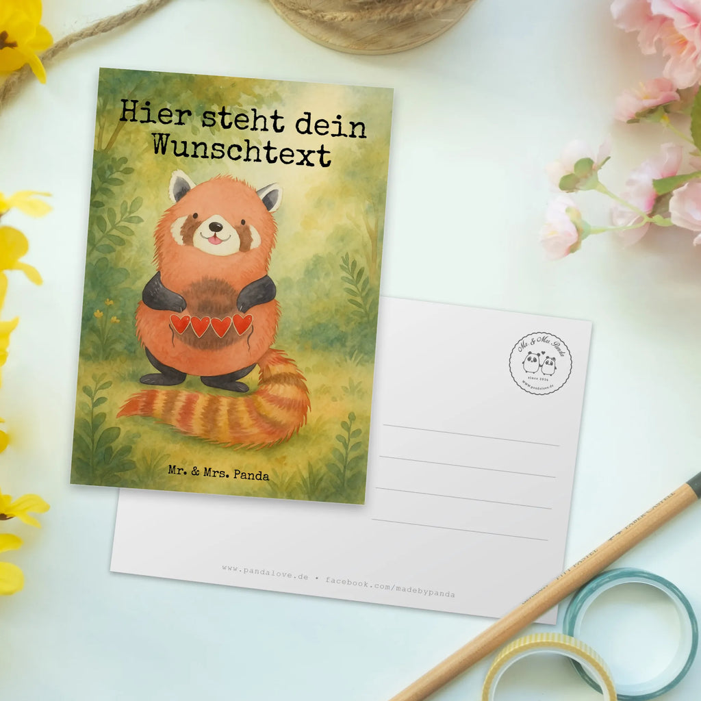 Personalizowana kartka pocztowa Czerwony Panda Design Postkarte mit Wunschtext, Geschenkkarte mit Wunschtext, Einladung mit Namen, Ansichtskarte mit Namen, Geschenkkarte mit Namen, Karte mit Wunschtext, Postkarte mit Namen, Karte mit Namen, Postkarte personalisierbar, Grußkarte mit Wunschtext, Grußkarte mit Namen, Ansichtskarte mit Wunschtext, Einladung mit Wunschtext, Postkarte bedrucken, Tiermotive, Gute Laune, lustige Sprüche, Tiere, Herz, Rot, Liebe, Lieblingsmensch, Liebling, Panda
