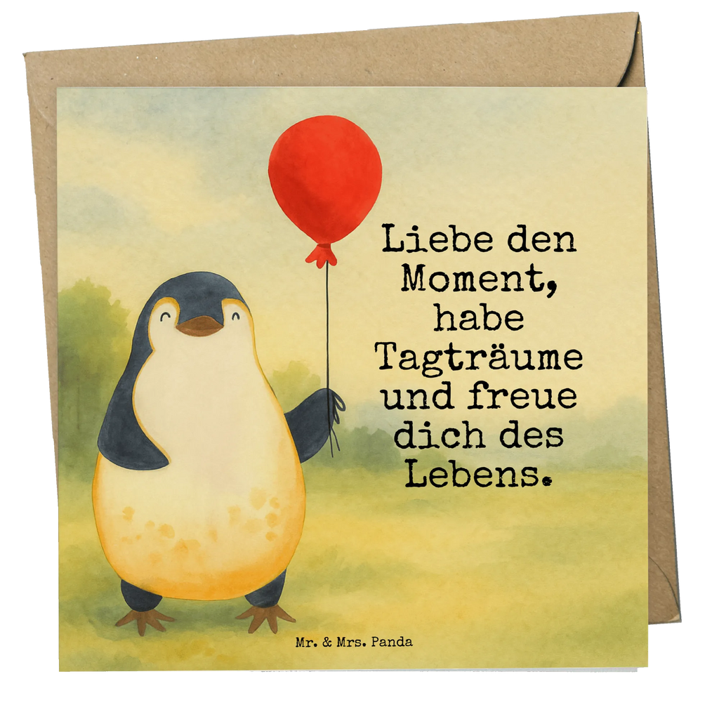 Deluxe Karte Pinguin Luftballon Design Karte, Grußkarte, Klappkarte, Einladungskarte, Glückwunschkarte, Hochzeitskarte, Geburtstagskarte, Hochwertige Grußkarte, Hochwertige Klappkarte, Pinguin, Pinguine, Luftballon, Tagträume, Lebenslust, Geschenk Freundin, Geschenkidee, beste Freundin, Motivation, Neustart, neues Leben, Liebe, Glück