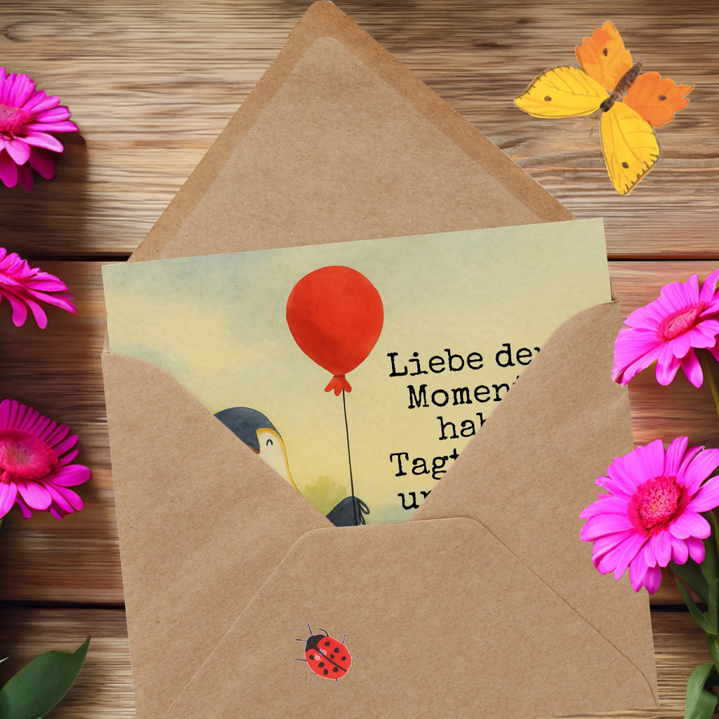 Deluxe Karte Pinguin Luftballon Design Karte, Grußkarte, Klappkarte, Einladungskarte, Glückwunschkarte, Hochzeitskarte, Geburtstagskarte, Hochwertige Grußkarte, Hochwertige Klappkarte, Pinguin, Pinguine, Luftballon, Tagträume, Lebenslust, Geschenk Freundin, Geschenkidee, beste Freundin, Motivation, Neustart, neues Leben, Liebe, Glück