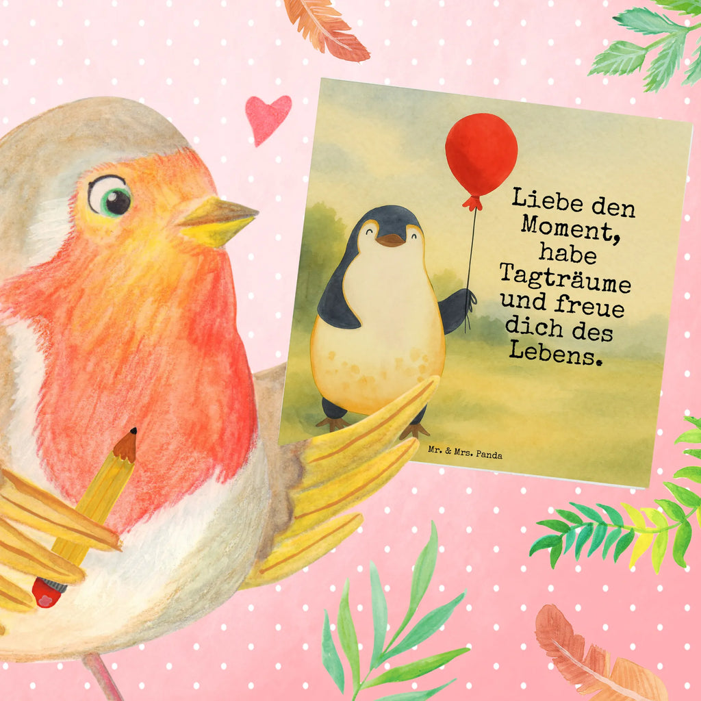 Deluxe Karte Pinguin Luftballon Design Karte, Grußkarte, Klappkarte, Einladungskarte, Glückwunschkarte, Hochzeitskarte, Geburtstagskarte, Hochwertige Grußkarte, Hochwertige Klappkarte, Pinguin, Pinguine, Luftballon, Tagträume, Lebenslust, Geschenk Freundin, Geschenkidee, beste Freundin, Motivation, Neustart, neues Leben, Liebe, Glück