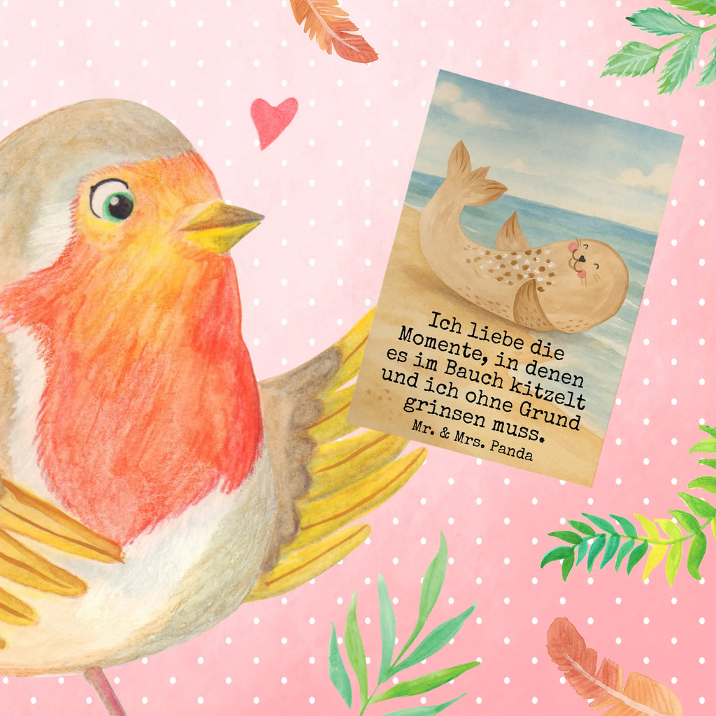 Grußkarte Robbe Liegen Design Grußkarte, Klappkarte, Einladungskarte, Glückwunschkarte, Hochzeitskarte, Geburtstagskarte, Karte, Ansichtskarten, Tiermotive, Gute Laune, lustige Sprüche, Tiere, Robbe, Robben, Seehund, Strand, Meerestier, Ostsee, Nordsee, Lachen, Freude