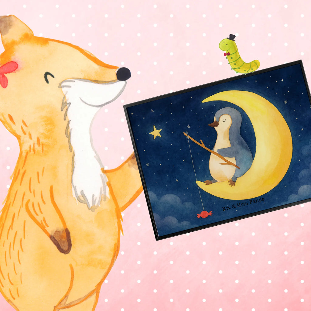 Schreibtischunterlage Pinguin Mond Design Bürobedarf, Schreibwaren, Schreibtischunterlage Groß, Büroartikel, Schreibtisch Unterlagen, Schreibtischauflage, Schreibunterlage, Pinguin, Nachtruhe, schlafen, Schlafzimmer, Spruch, Schlafstörungen, Einschlafen, Gästezimmer, Pinguine