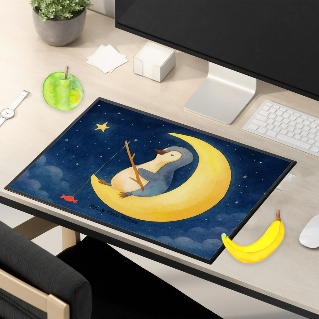 Schreibtischunterlage Pinguin Mond Design Bürobedarf, Schreibwaren, Schreibtischunterlage Groß, Büroartikel, Schreibtisch Unterlagen, Schreibtischauflage, Schreibunterlage, Pinguin, Nachtruhe, schlafen, Schlafzimmer, Spruch, Schlafstörungen, Einschlafen, Gästezimmer, Pinguine