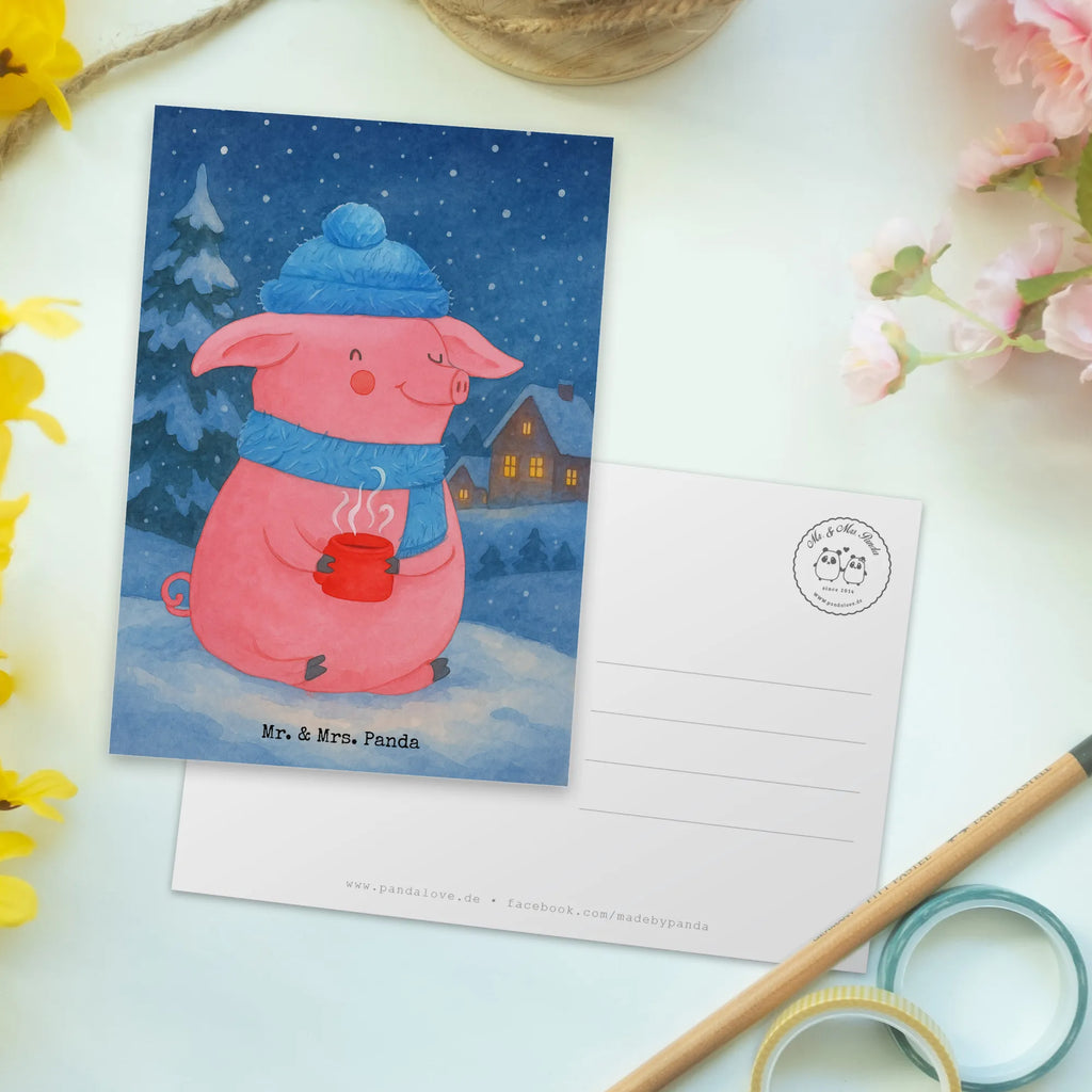 Postcard Pig Mulled wine Design Postkarte, Karte, Geschenkkarte, Grußkarte, Einladung, Ansichtskarte, Geburtstagskarte, Einladungskarte, Dankeskarte, Ansichtskarten, Einladung Geburtstag, Einladungskarten Geburtstag, Winter, Weihnachten, Weihnachtsdeko, Nikolaus, Advent, Heiligabend, Wintermotiv, Glühschwein, Glühwein, Weihnachtsmarkt, Punsch