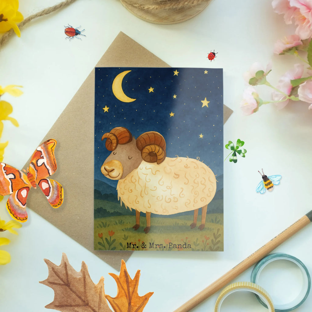 Kartka okolicznościowa znak zodiaku Baran Design Grußkarte, Klappkarte, Einladungskarte, Glückwunschkarte, Hochzeitskarte, Geburtstagskarte, Karte, Ansichtskarten, Tierkreiszeichen, Sternzeichen, Horoskop, Astrologie, Aszendent, Widder Geschenk, Widder Sternzeichen, Geschenk März, Geschenk April, Geburtstag März, Geburtstag April, Bock, Schafbock