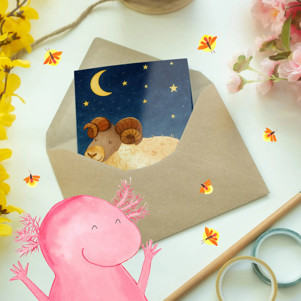 Kartka okolicznościowa znak zodiaku Baran Design Grußkarte, Klappkarte, Einladungskarte, Glückwunschkarte, Hochzeitskarte, Geburtstagskarte, Karte, Ansichtskarten, Tierkreiszeichen, Sternzeichen, Horoskop, Astrologie, Aszendent, Widder Geschenk, Widder Sternzeichen, Geschenk März, Geschenk April, Geburtstag März, Geburtstag April, Bock, Schafbock