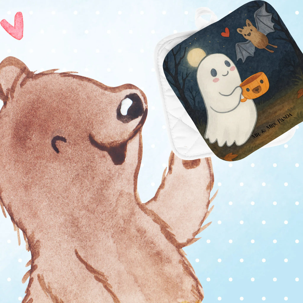 2-elementowy zestaw podkładek pod garnki Duch kawa Design Topfhandschuhe, Topflappen 2er Set, Topfhandschuh, Ofenhandschuhe, Topflappen lustig, Topflappen, Schöne Topflappen, Ofenhandschuh, Topfuntersetzer, Topflappen Set, Topflappen mit Spruch, Topflappenset, Halloween, Deko, Martinssingen, Dekoration, Geschenke, Schenken, Gespenst, Kaffee