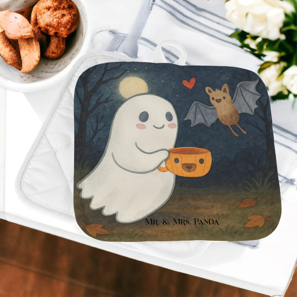 2-elementowy zestaw podkładek pod garnki Duch kawa Design Topfhandschuhe, Topflappen 2er Set, Topfhandschuh, Ofenhandschuhe, Topflappen lustig, Topflappen, Schöne Topflappen, Ofenhandschuh, Topfuntersetzer, Topflappen Set, Topflappen mit Spruch, Topflappenset, Halloween, Deko, Martinssingen, Dekoration, Geschenke, Schenken, Gespenst, Kaffee