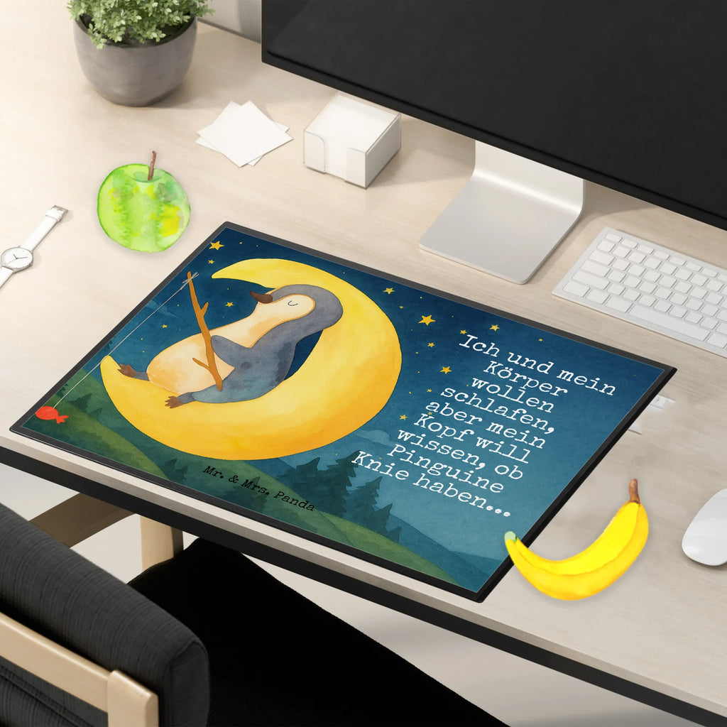 Schreibtischunterlage Pinguin Mond Design Bürobedarf, Schreibwaren, Schreibtischunterlage Groß, Büroartikel, Schreibtisch Unterlagen, Schreibtischauflage, Schreibunterlage, Pinguin, Nachtruhe, schlafen, Schlafzimmer, Spruch, Schlafstörungen, Einschlafen, Gästezimmer, Pinguine