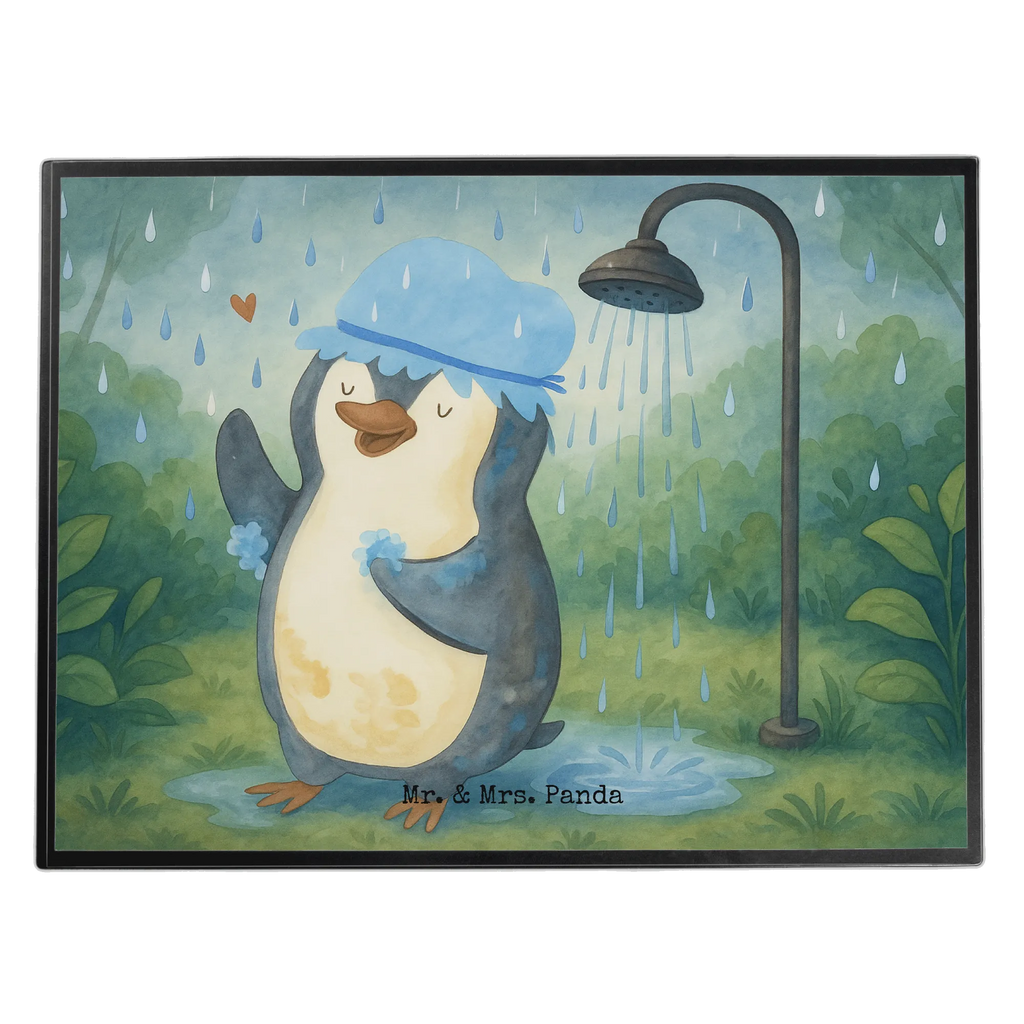 Schreibtischunterlage Pinguin Duschen Design Schreibtisch Unterlagen, Bürobedarf, Schreibtischauflage, Schreibwaren, Schreibtischunterlage Groß, Schreibunterlage, Büroartikel, Pinguin, Lebensmotto, Dusche, glücklich sein, Neuanfang, duschen, Neustart, Pinguine, Motivation