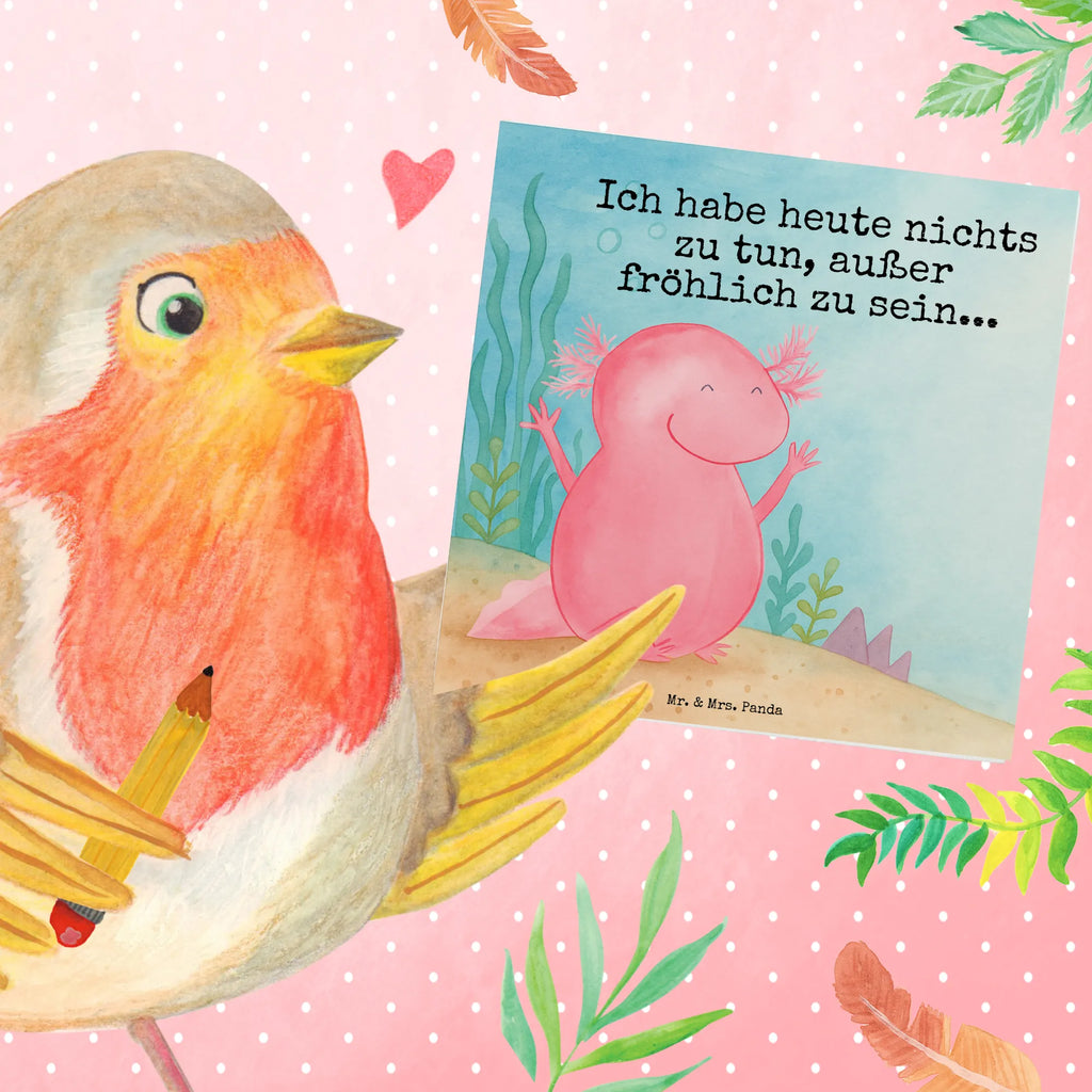 Deluxe Karte Axolotl Hurra Design Karte, Grußkarte, Klappkarte, Einladungskarte, Glückwunschkarte, Hochzeitskarte, Geburtstagskarte, Hochwertige Grußkarte, Hochwertige Klappkarte, Axolotl, Molch, Axolot, Schwanzlurch, Lurch, Lurche, fröhlich, Spaß, Freude, Motivation, Zufriedenheit