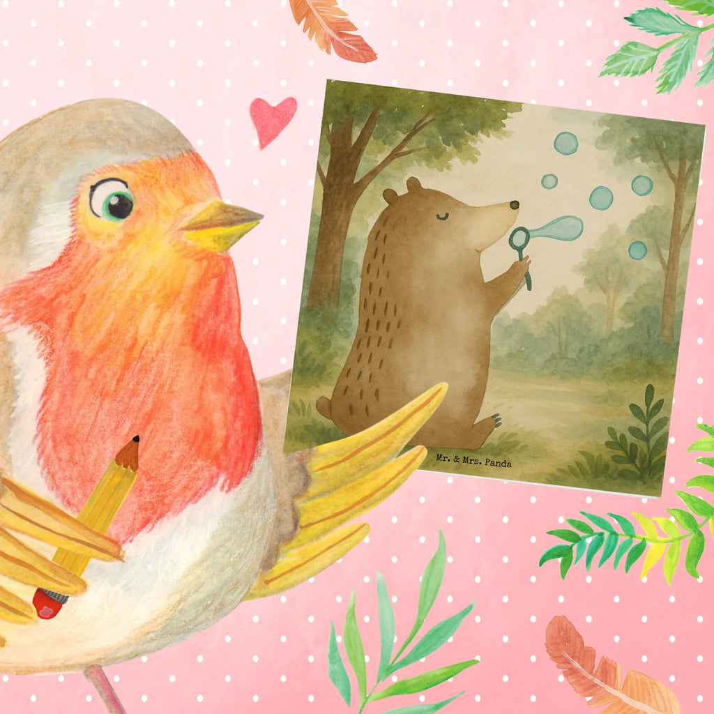 Karta Deluxe niedźwiedź bańki mydlane Design Karte, Grußkarte, Klappkarte, Einladungskarte, Glückwunschkarte, Hochzeitskarte, Geburtstagskarte, Hochwertige Grußkarte, Hochwertige Klappkarte, Bär, Teddy, Teddybär, Seifenblasen Bär Lustig Sein Glücklich Traurig Happy