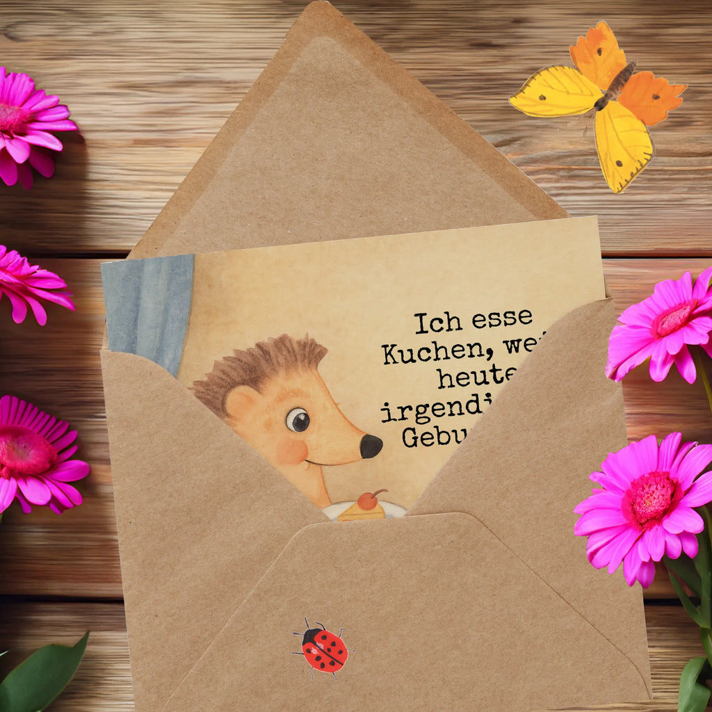 Deluxe Karte Igel Kuchenstück Design Karte, Grußkarte, Klappkarte, Einladungskarte, Glückwunschkarte, Hochzeitskarte, Geburtstagskarte, Hochwertige Grußkarte, Hochwertige Klappkarte, Tiermotive, Gute Laune, lustige Sprüche, Tiere, Igel, Essen Spruch, Kuchen, Backen Geschenk, Kuchen backen, Einladung Party, Geburtstagskuchen, Torte