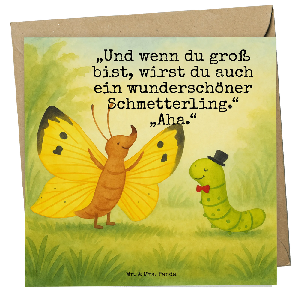 Deluxe Karte Raupe Schmetterling Design Karte, Grußkarte, Klappkarte, Einladungskarte, Glückwunschkarte, Hochzeitskarte, Geburtstagskarte, Hochwertige Grußkarte, Hochwertige Klappkarte, Tiermotive, Gute Laune, lustige Sprüche, Tiere, Raupe, Schmetterling, Zitronenfalter, Entwicklung, Erwachsen werden, Kokon, Hut, Hütchen, Schönheit, Aufwachsen