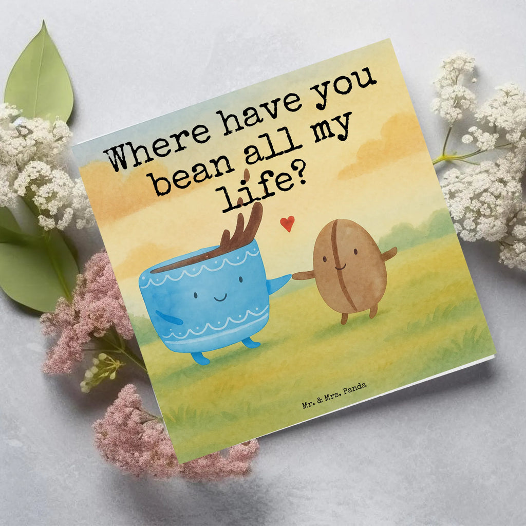 Deluxe Karte Kaffee Bohne Design Karte, Grußkarte, Klappkarte, Einladungskarte, Glückwunschkarte, Hochzeitskarte, Geburtstagskarte, Hochwertige Grußkarte, Hochwertige Klappkarte, Tiermotive, Gute Laune, lustige Sprüche, Tiere, Kaffee, Kaffeebohne, Genuss, Zufriedenheit, Glück