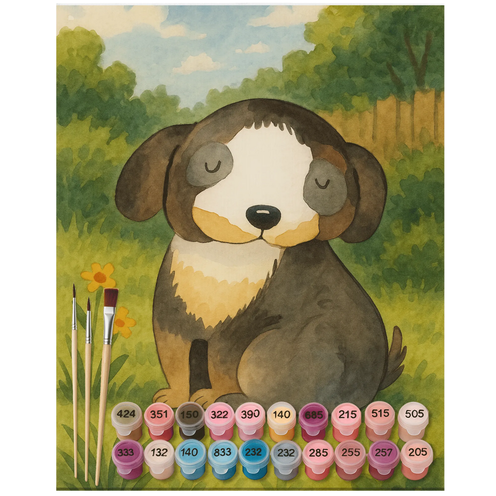 Paint by Numbers Dog Relax Design DIY, Malen nach Zahlen, Kunstwerk, Ausmalbild, Künstler, Baseln, Bastelidee, Malen, Kreativität, Hund, Hundemotiv, Haustier, Hunderasse, Tierliebhaber, Hundebesitzer, Sprüche, Liebe, Hundeglück, Hundeliebe, schwarzer Hund