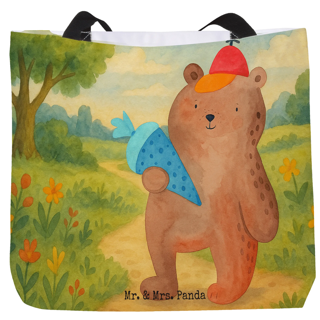 Shopper bear School cone Design Alltagstasche, Strandtasche, Schulbeutel, Beutel, Einkaufsbeutel, Einkaufstasche, Schultasche, Shopper, Freizeittasche, Tasche, Tragebeutel, Bär, Teddy, Teddybär, Schulbeginn, Grundschule, Erster Schultag Geschenk, Bär Motiv, Schule Geschenk, Einschulung Geschenk, Schultüte, Schulanfang
