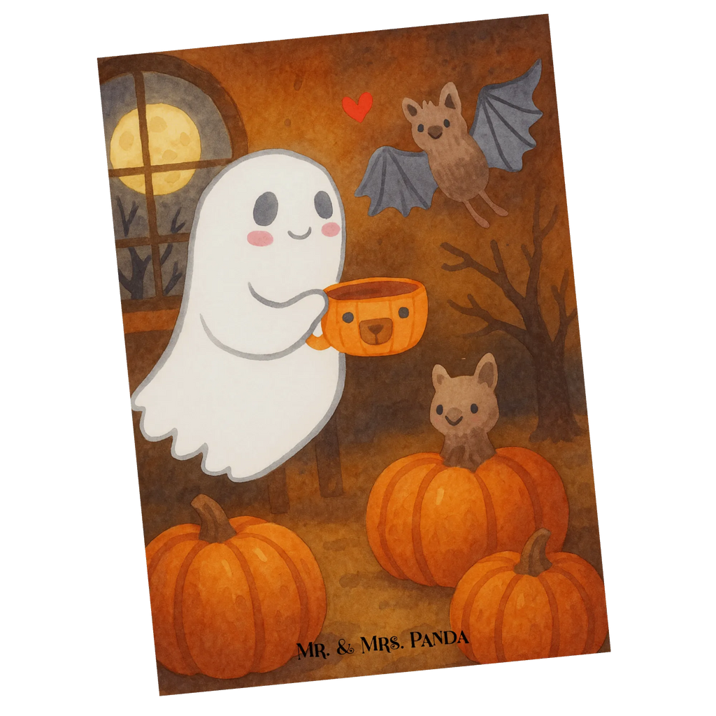 Pocztówka Duch kawa Design Ansichtskarte, Einladung, Grußkarte, Einladungskarten Geburtstag, Ansichtskarten, Dankeskarte, Einladungskarte, Einladung Geburtstag, Karte, Geburtstagskarte, Postkarte, Geschenkkarte, Halloween, Deko, Martinssingen, Dekoration, Geschenke, Schenken, Kaffee, Gespenst